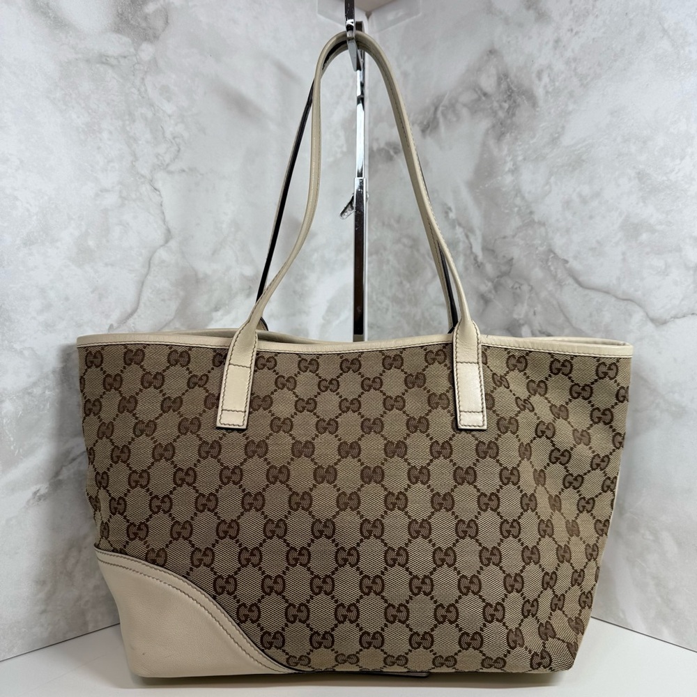 Gucci | GG Canvas New Brit Tote Bag | Beige/Brown - Picture 2 of 16